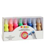 8 bottles of 50ml metallic and fluo poster paint set